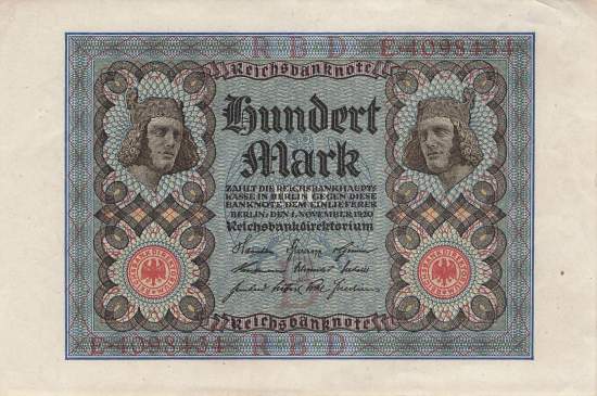 100 Mark 1920 ro.67a B/E